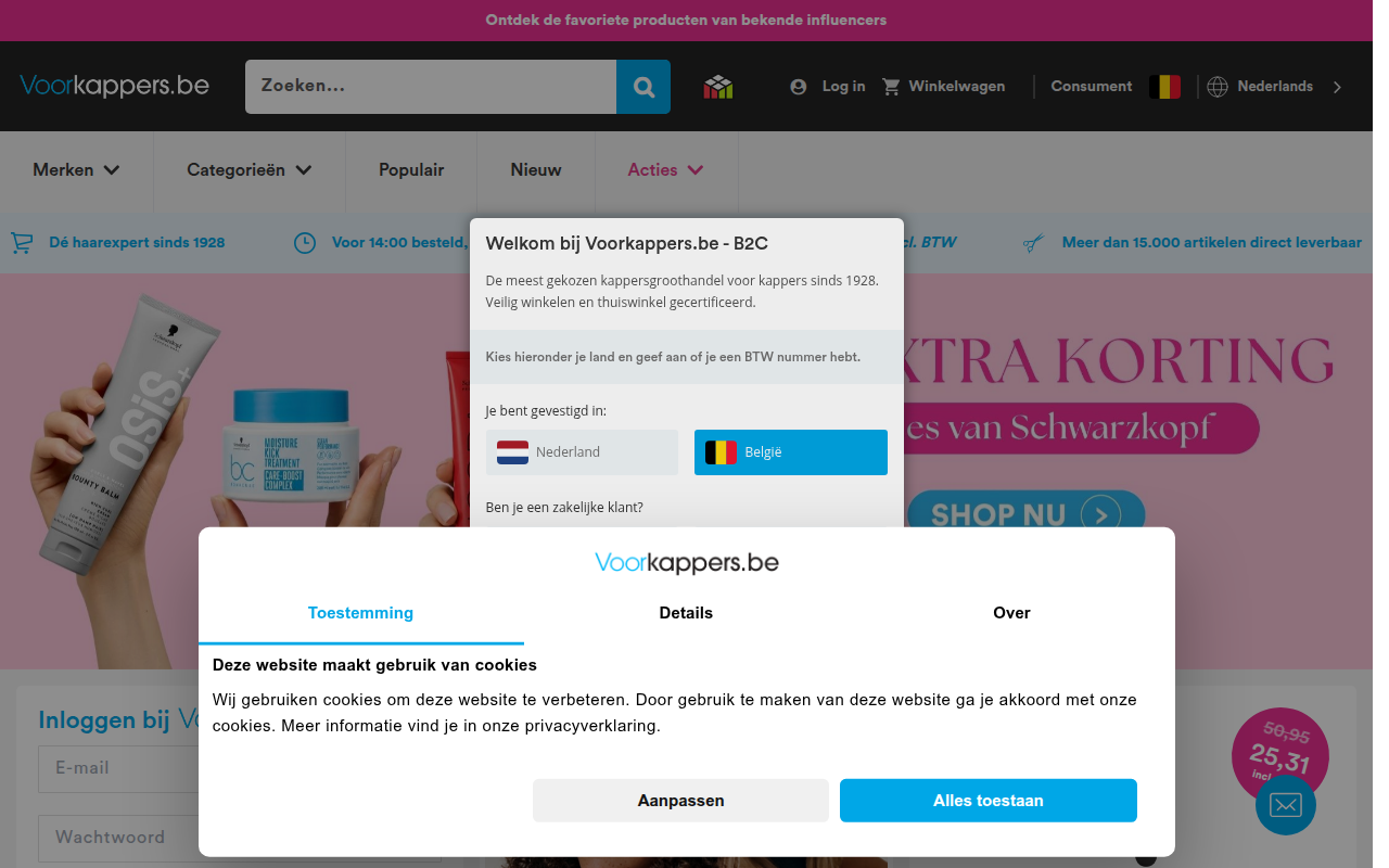 Screenshot van voorkappers.be