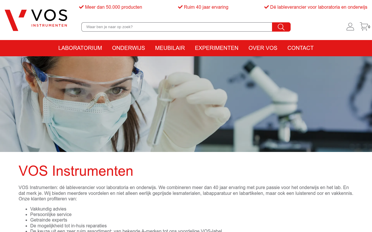 Screenshot van vosinstrumenten.nl