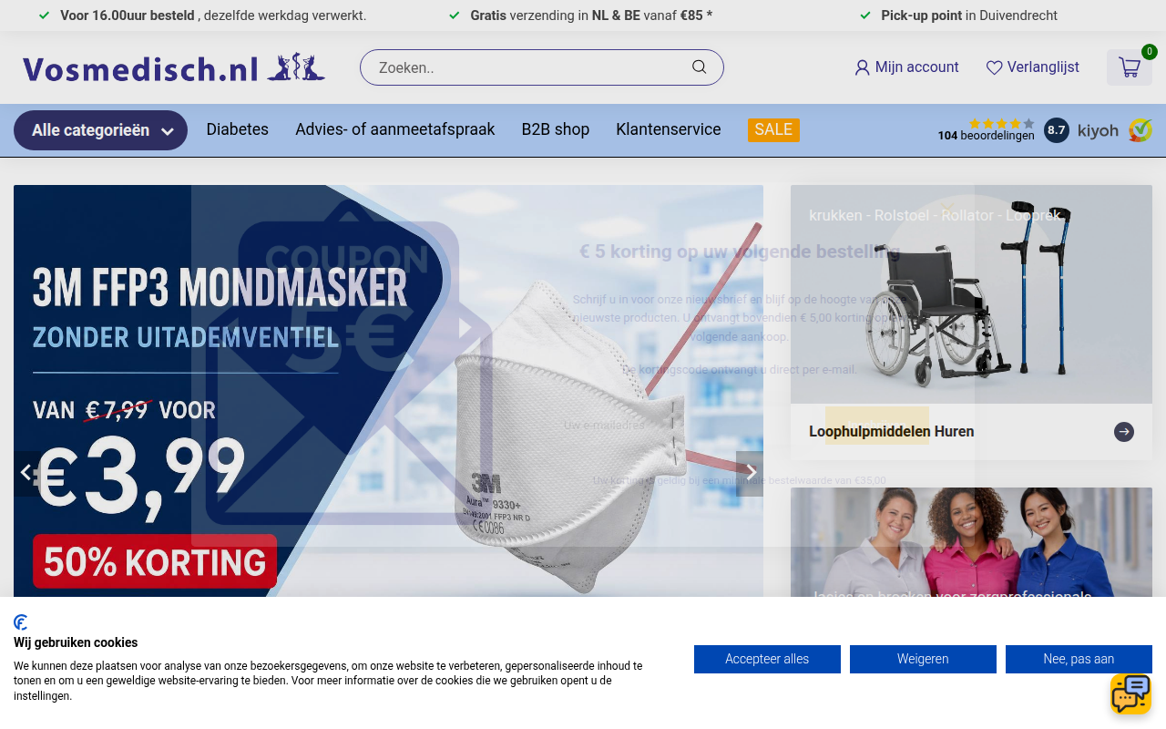 Screenshot van vosmedisch.nl