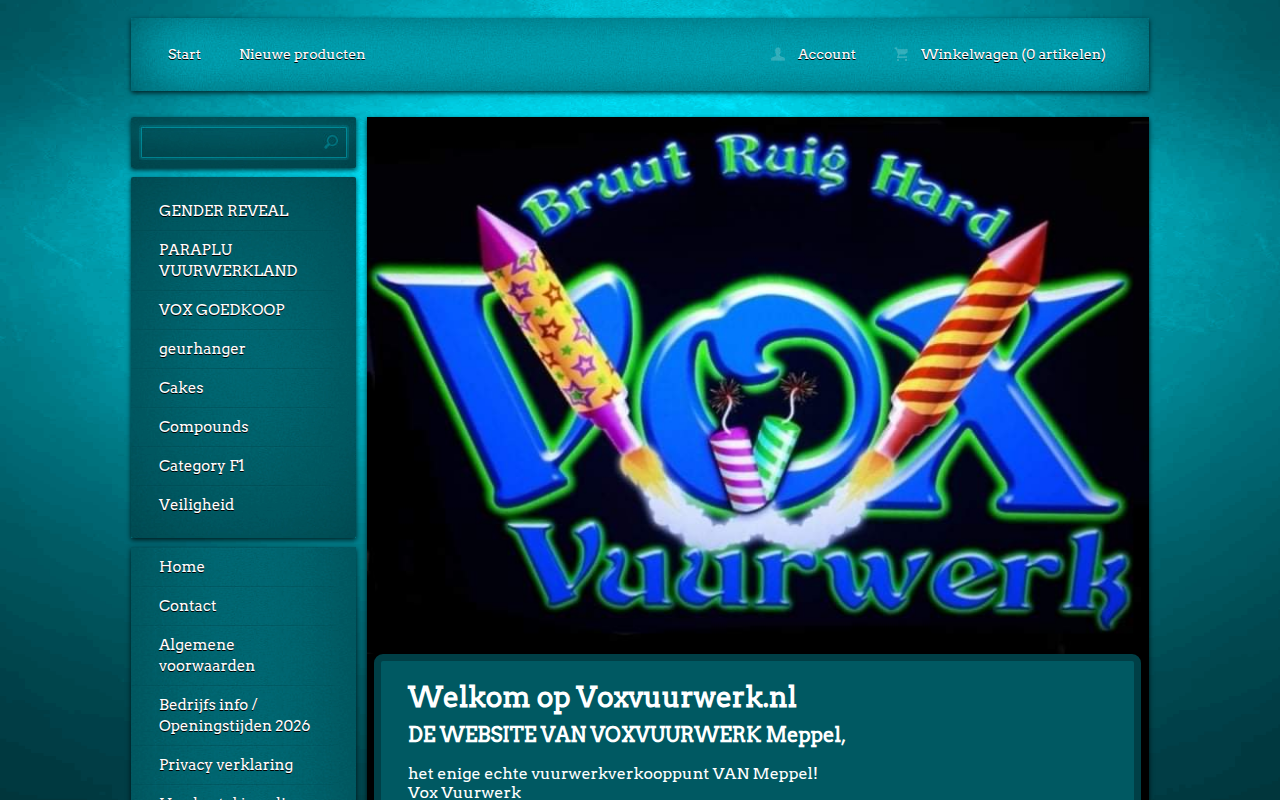 Screenshot van voxvuurwerk.nl