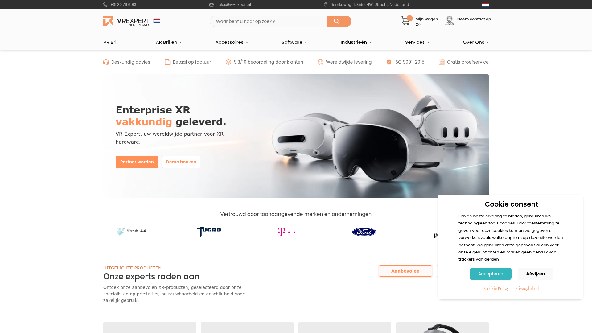 Screenshot van vr-expert.nl