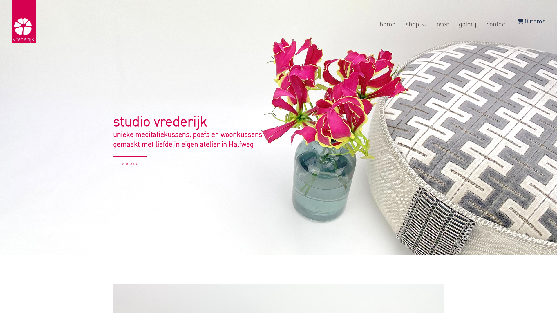 Screenshot van vrederijkmeditatiekussens.nl