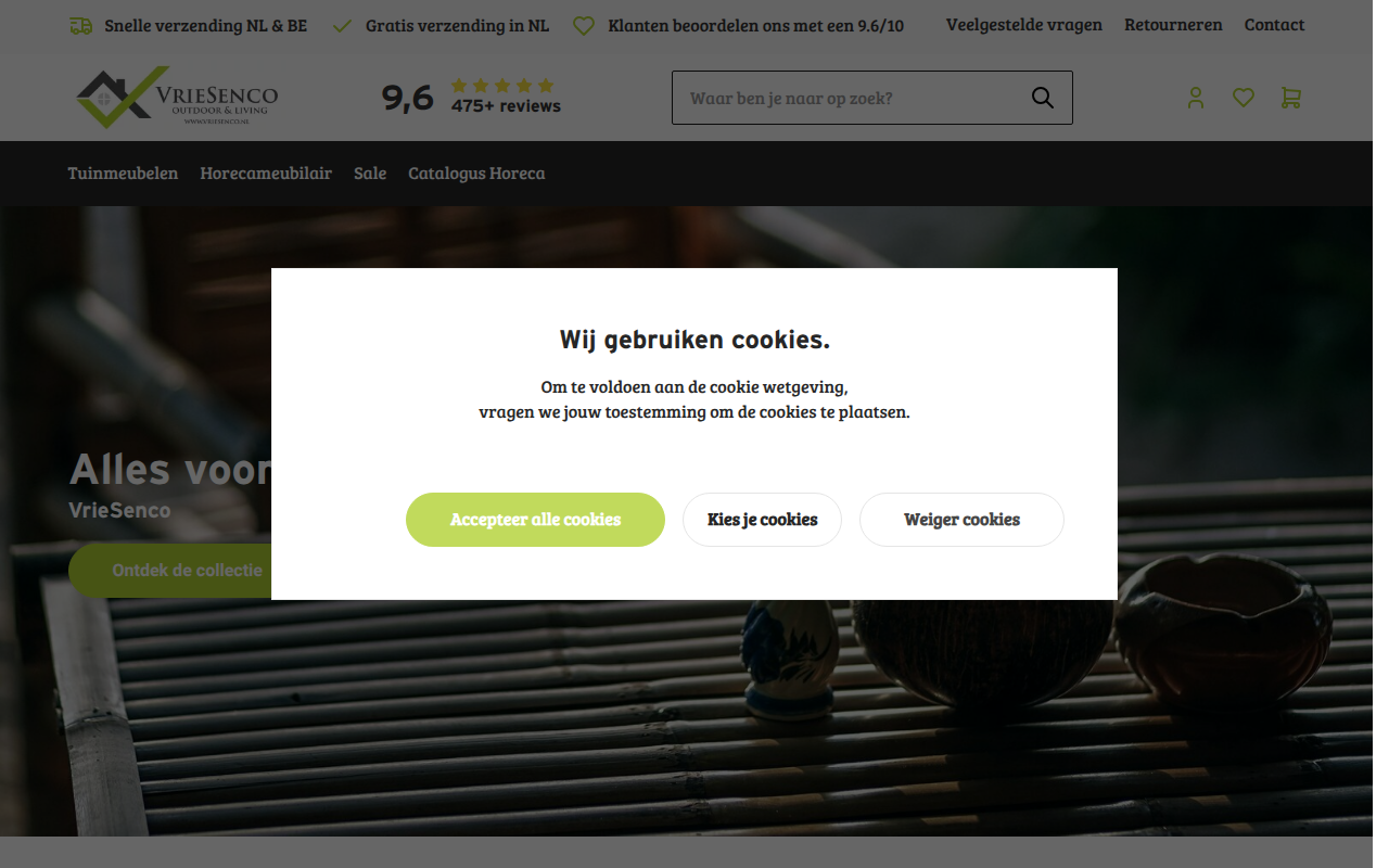Screenshot van vriesencooutdoorliving.nl