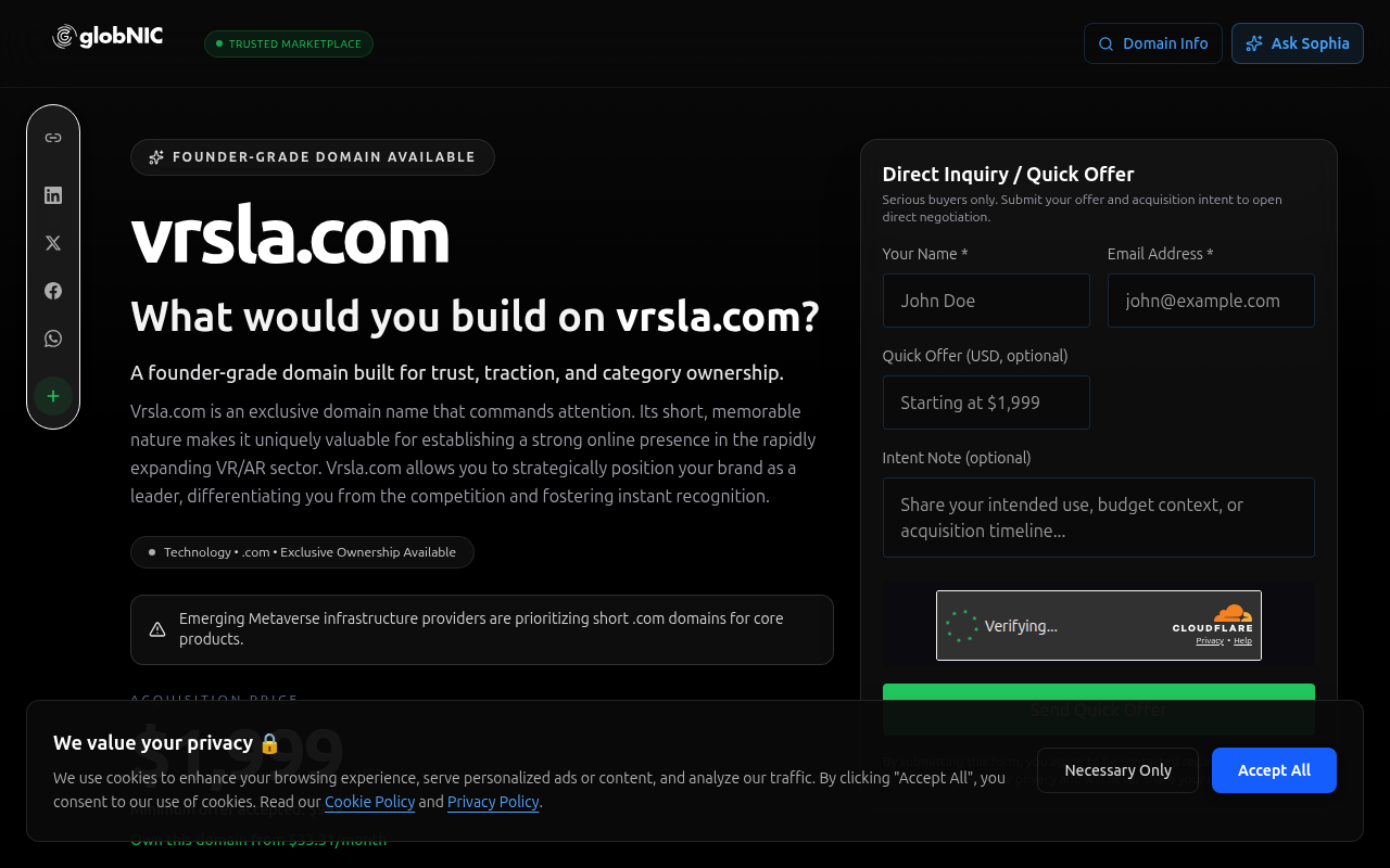Screenshot van vrsla.com