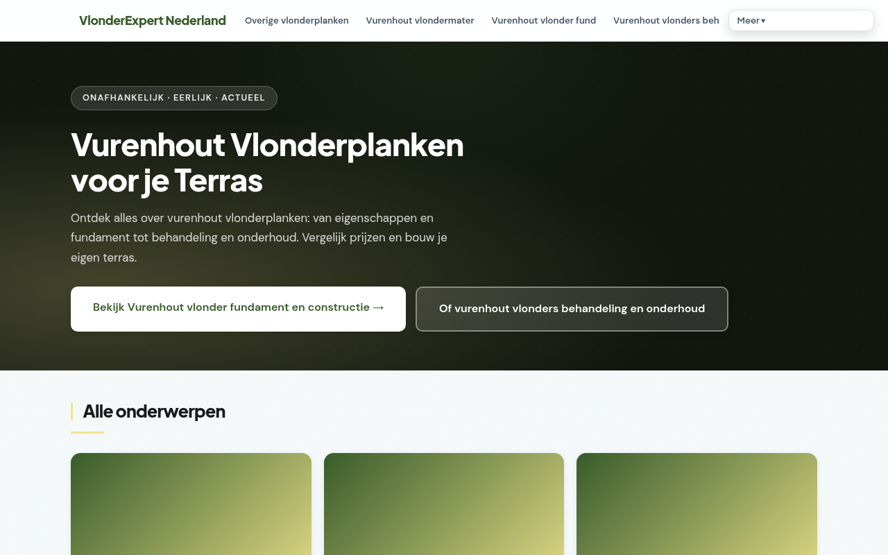 Screenshot van vurado.nl