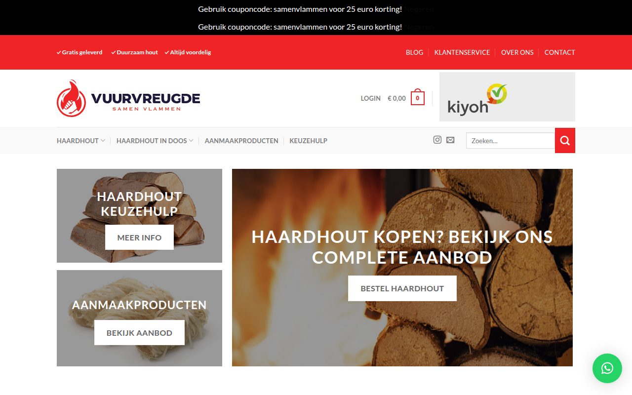Screenshot van vuurvreugde.nl