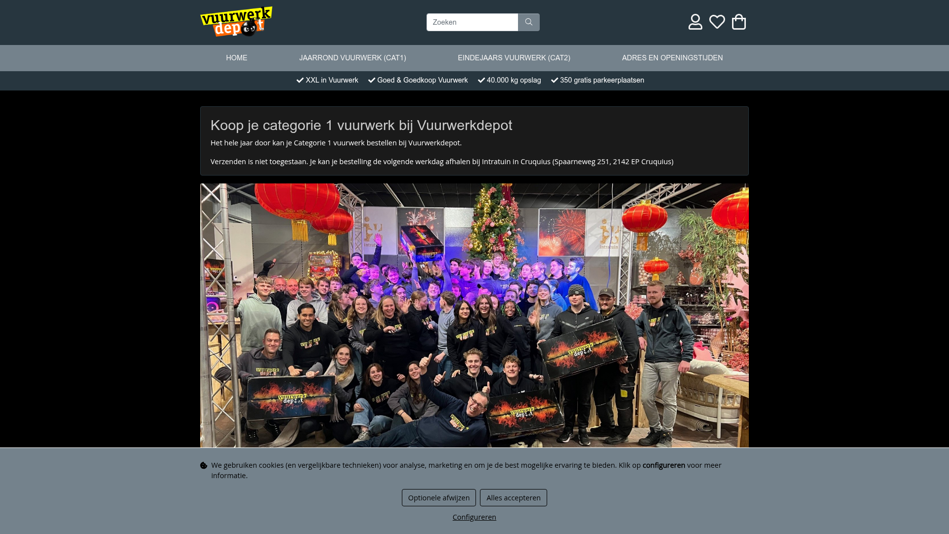 Screenshot van vuurwerkdepot.nl