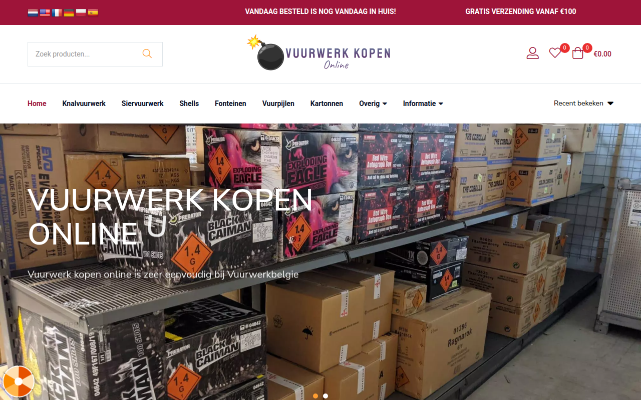 Screenshot van vuurwerkkopen.online