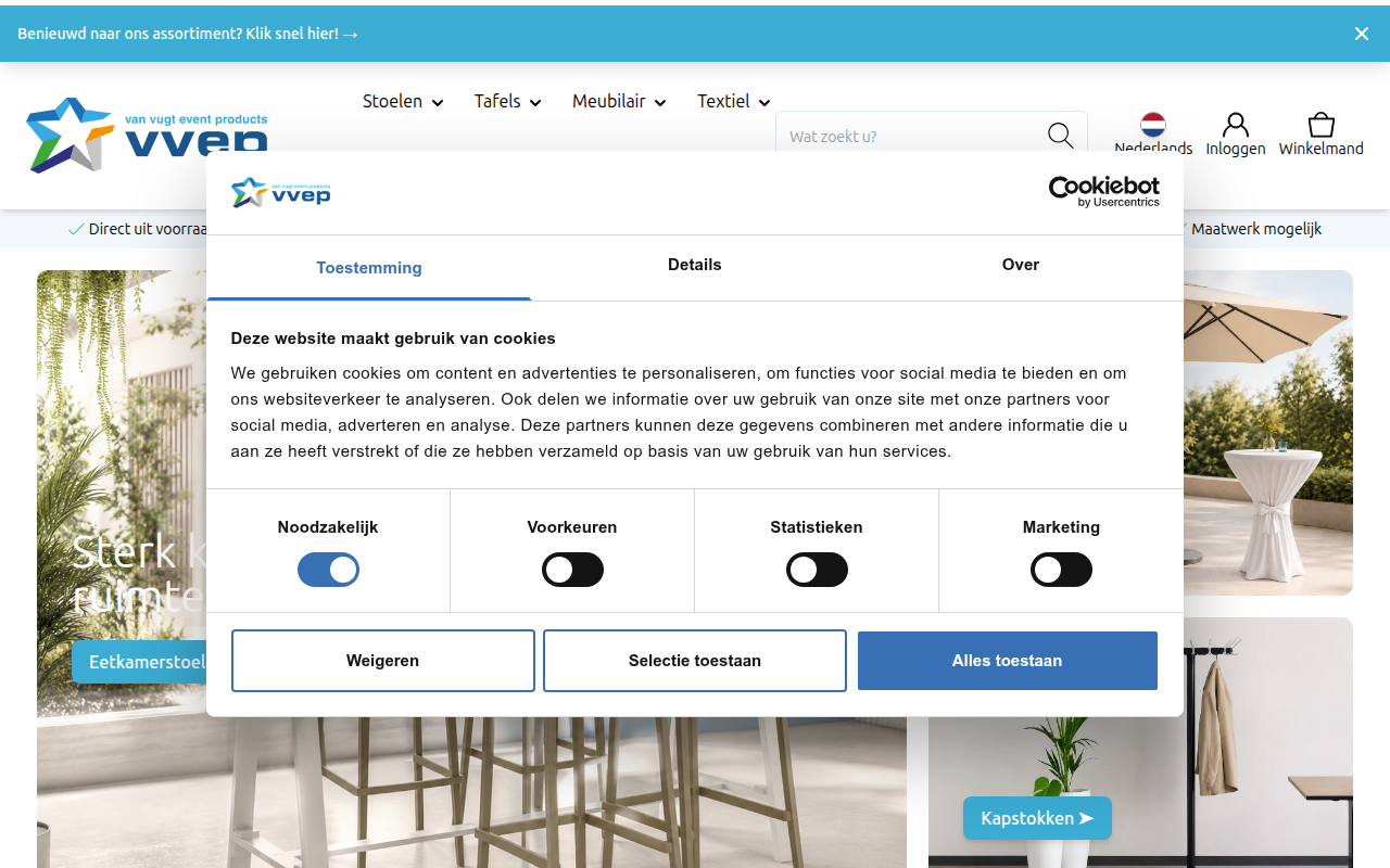 Screenshot van vvep.nl