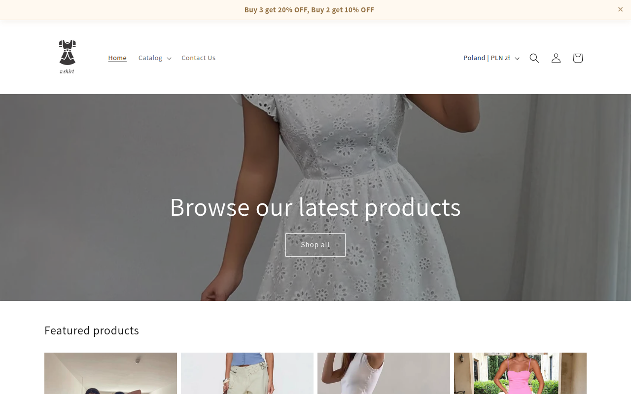 Screenshot van w-shirt.com