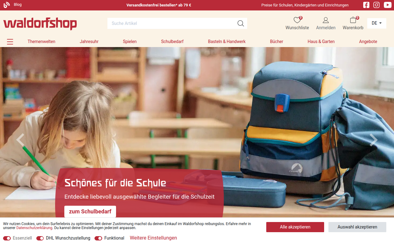 Screenshot van waldorfshop.eu