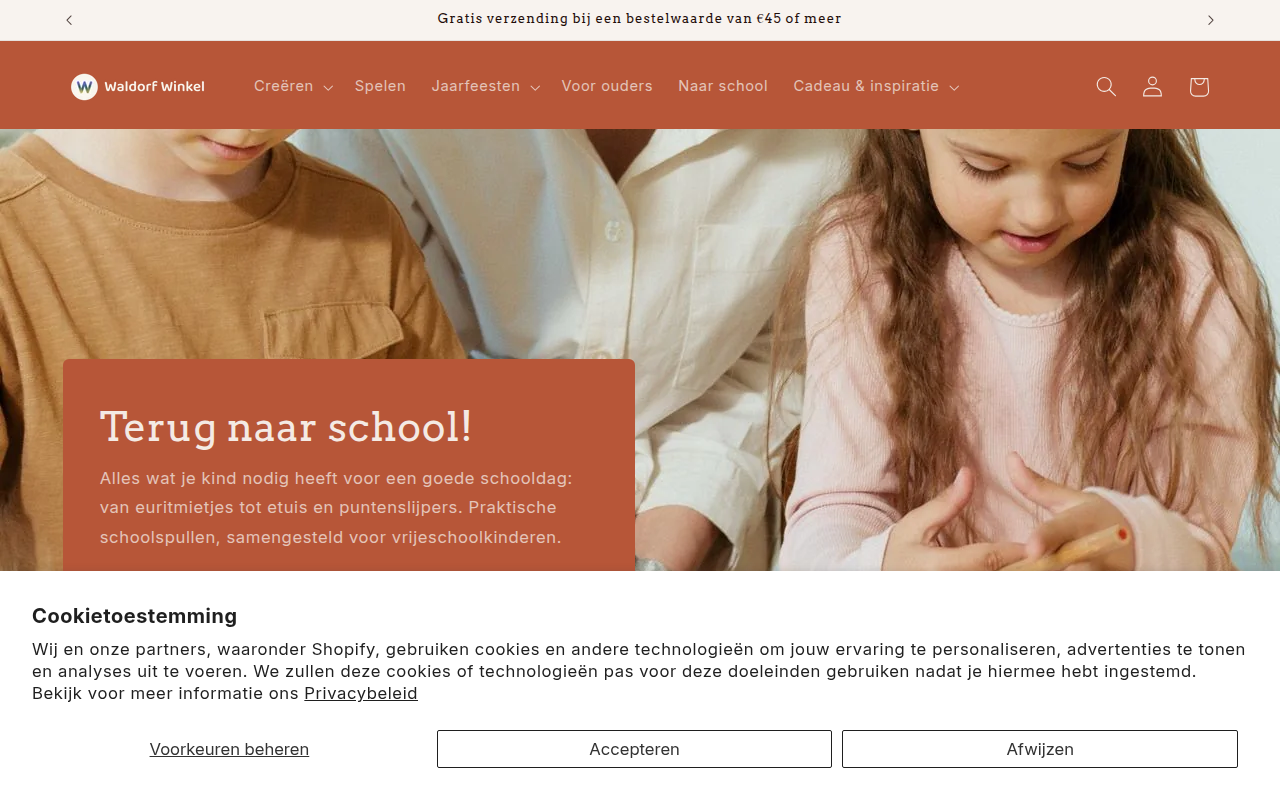 Screenshot van waldorfwinkel.nl