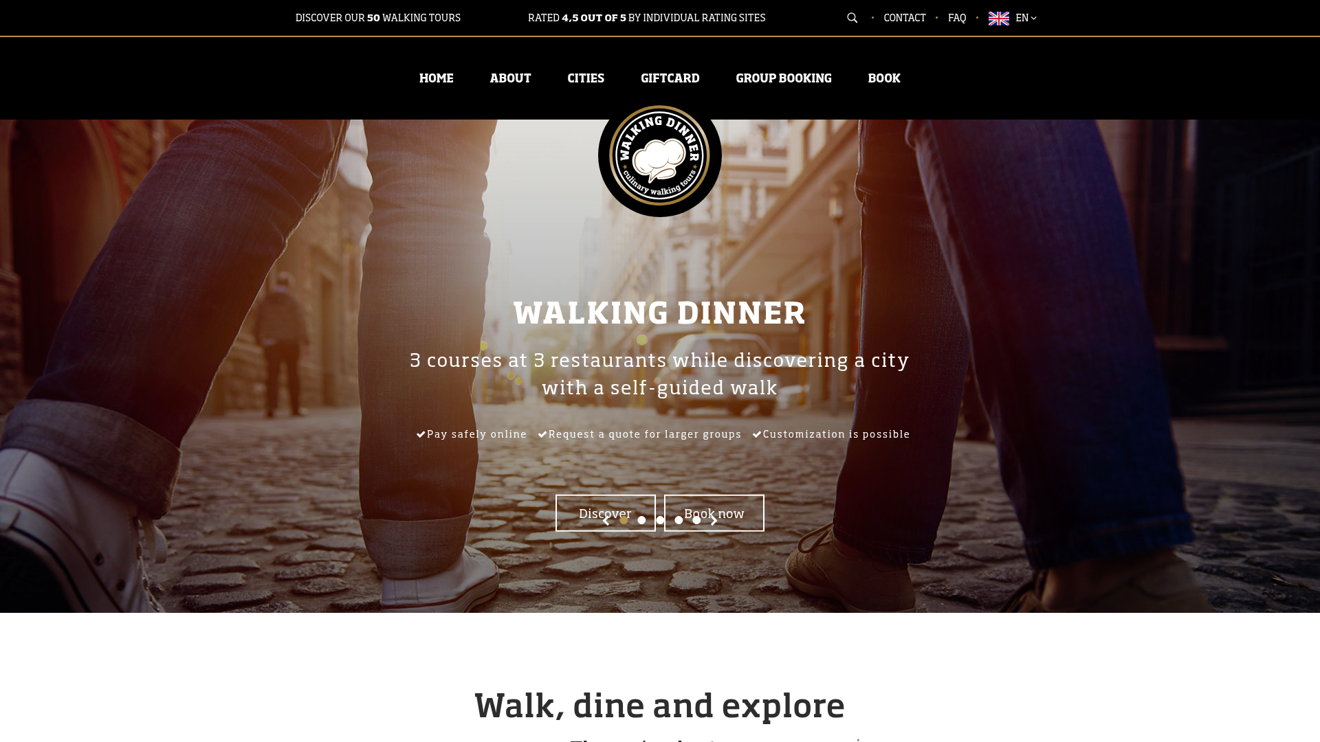 Screenshot van walkingdinner.com