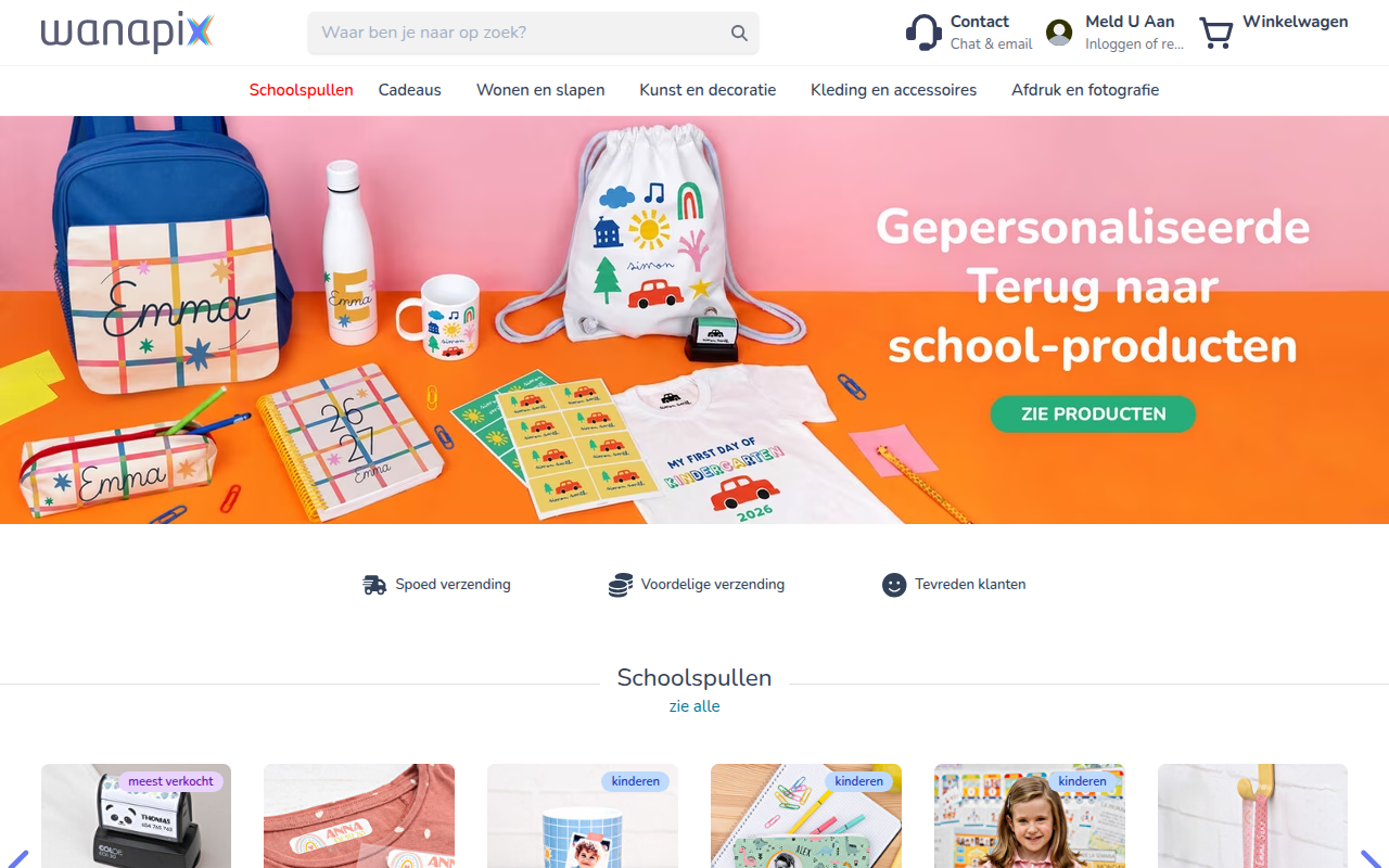 Screenshot van wanapix.nl