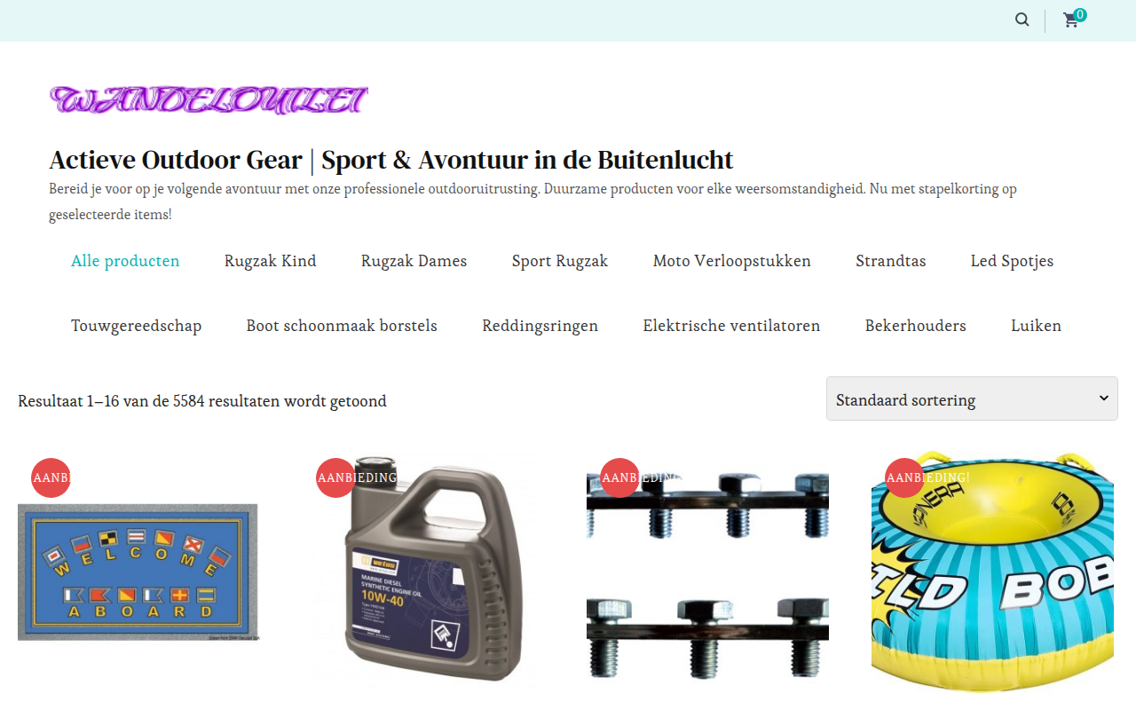 Screenshot van wandeloutlet.com