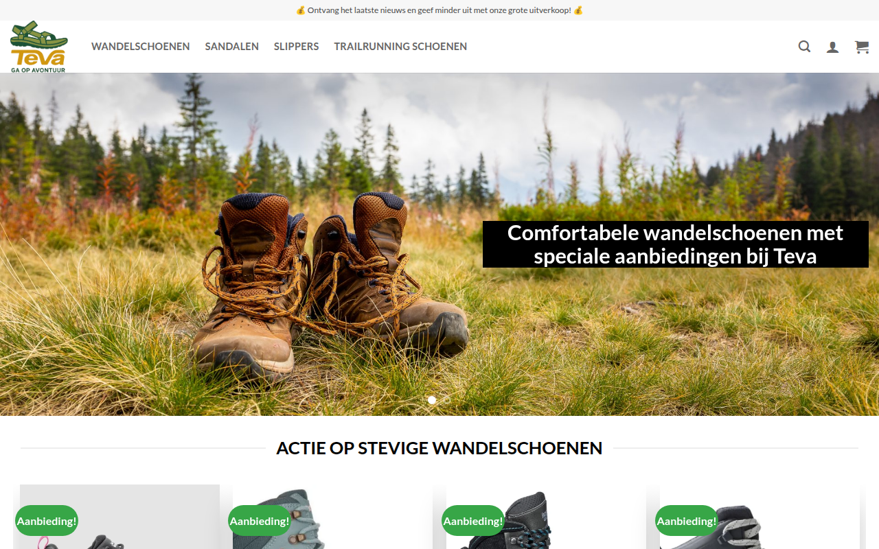 Screenshot van wandelschoenwinkel.com