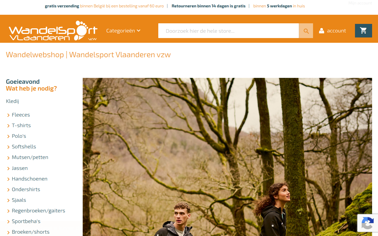 Screenshot van wandelwebshop.be