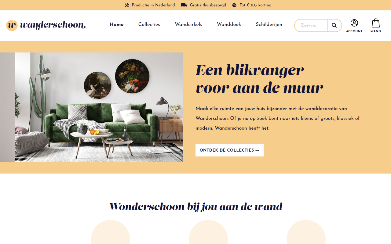 Screenshot van www.wanderschoon.nl