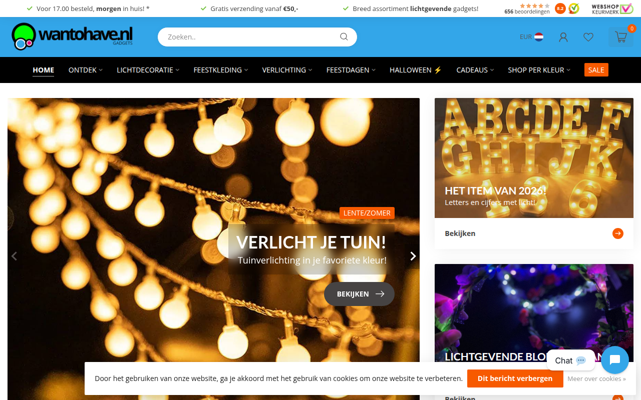 Screenshot van wantohave.nl