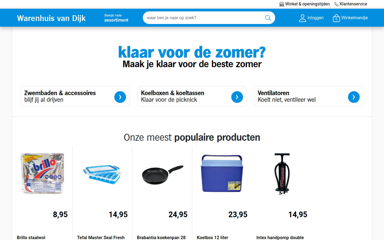 Screenshot van warenhuisvandijk.nl