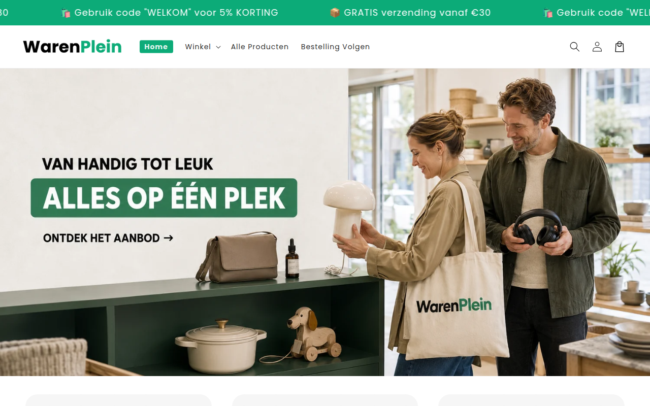 Screenshot van warenplein.nl