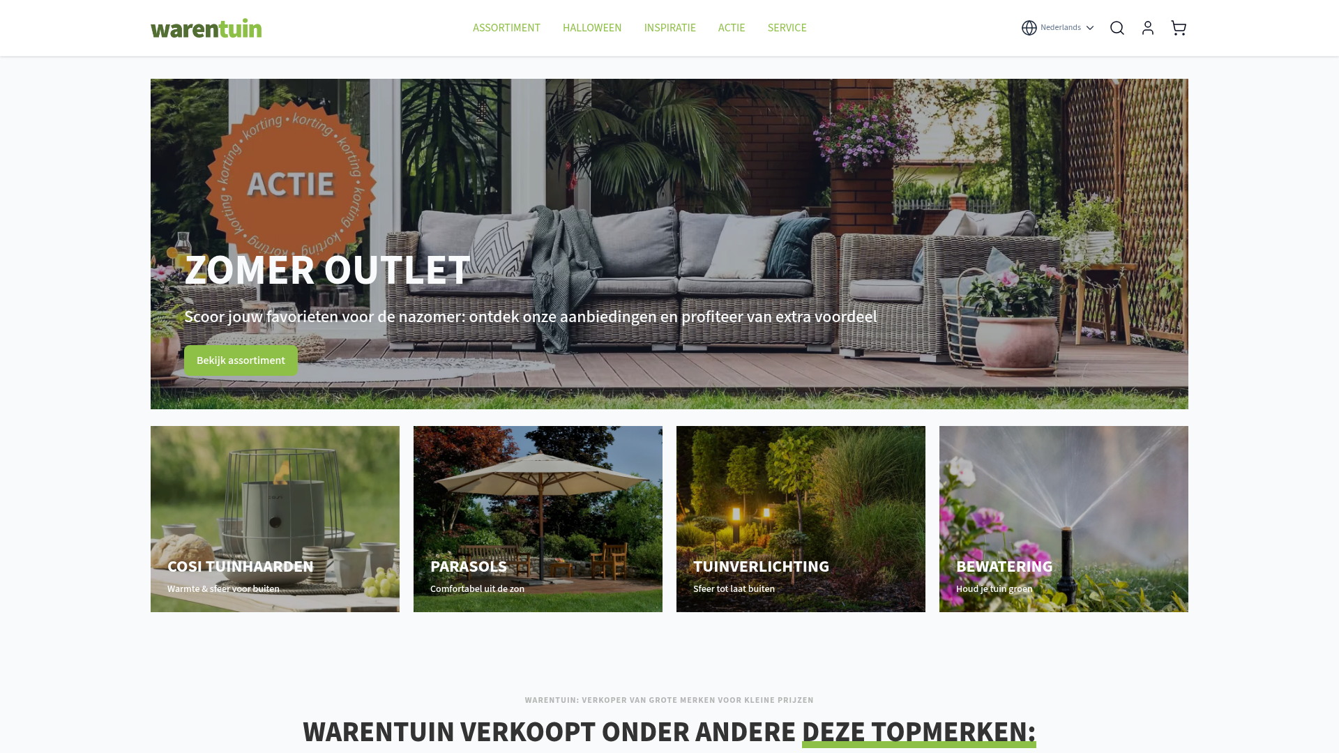 Screenshot van warentuin.nl