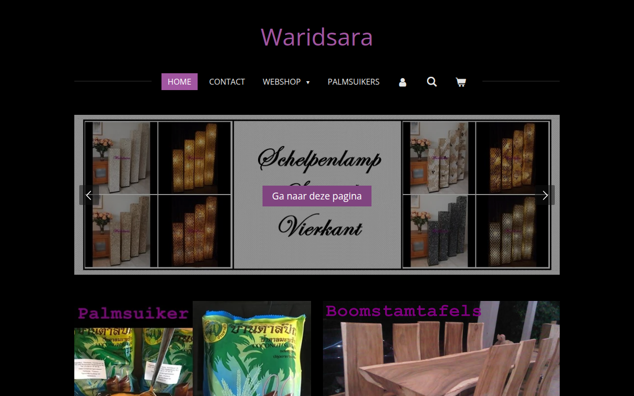 Screenshot van waridsara.nl