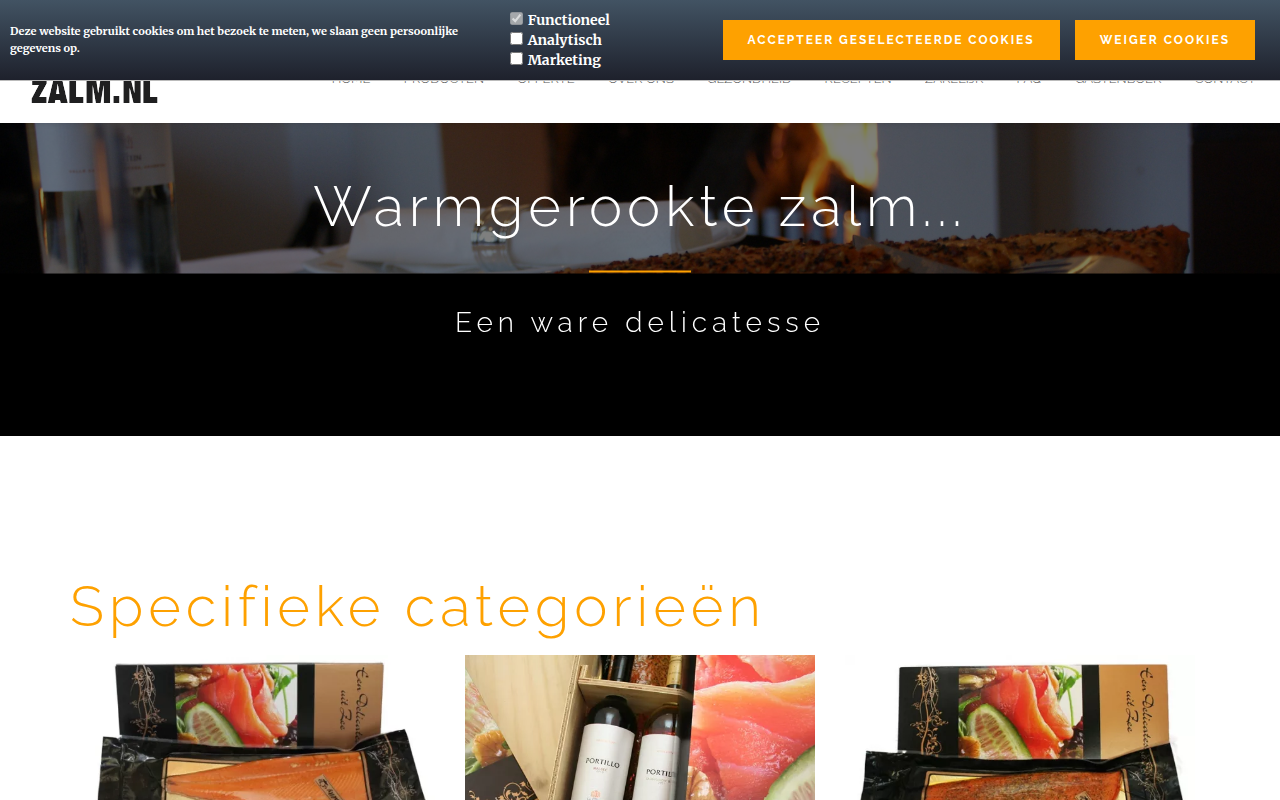 Screenshot van warmgerooktezalm.nl