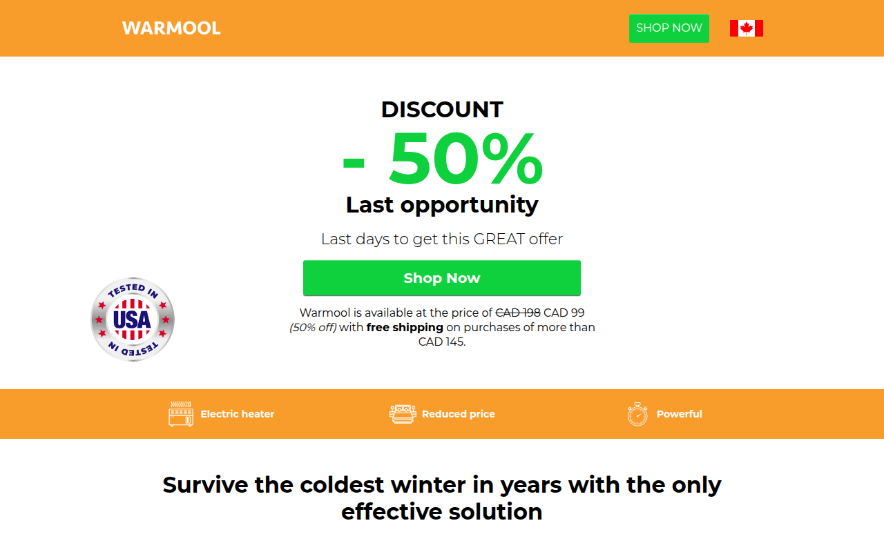 Screenshot van warmool.com