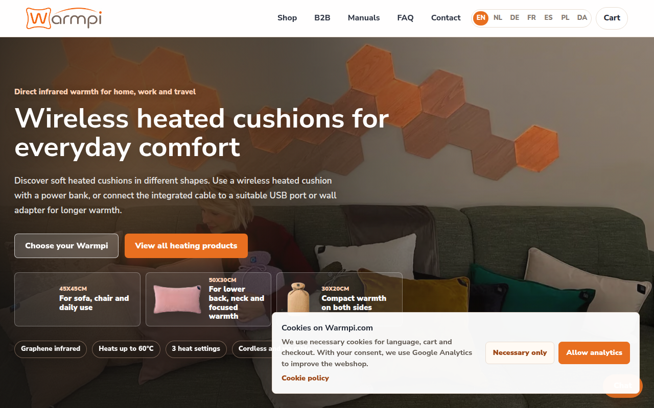Screenshot van warmpi.com