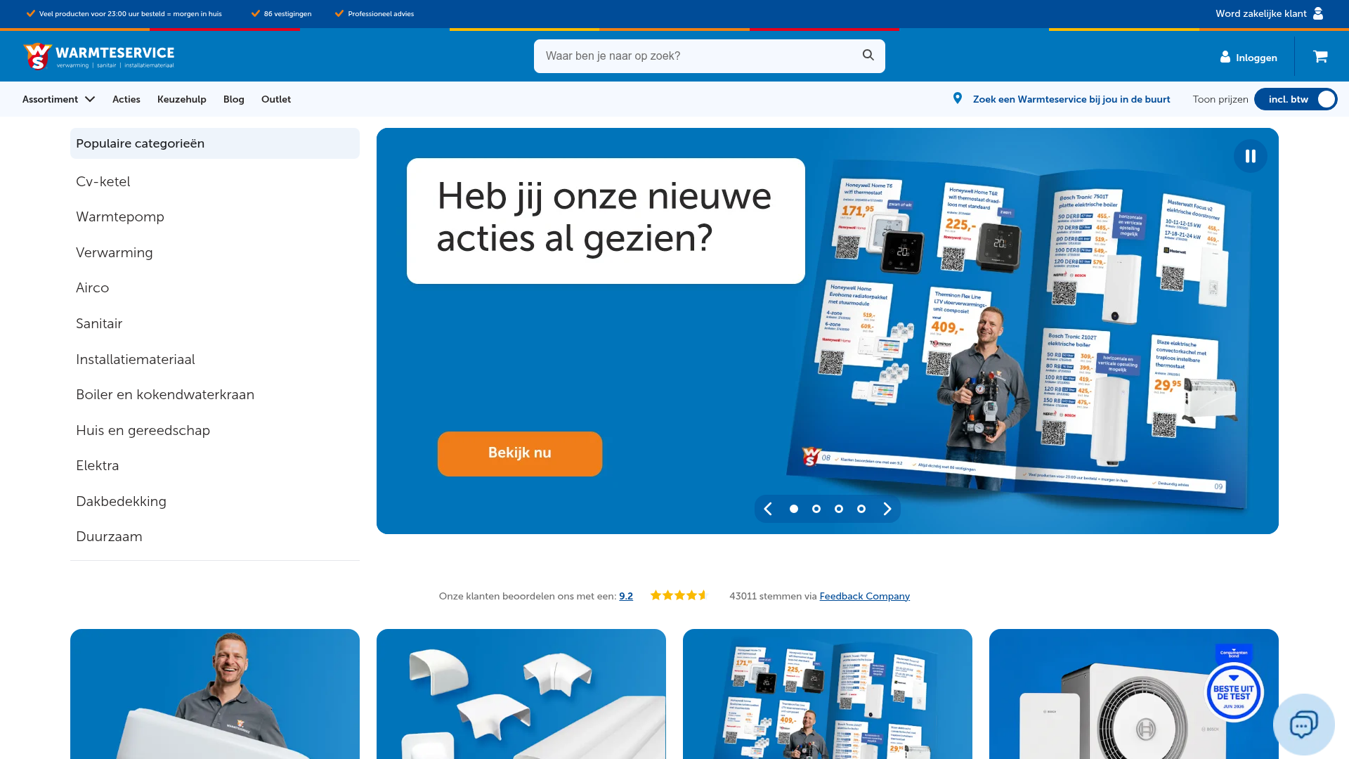Screenshot van warmteservice.nl