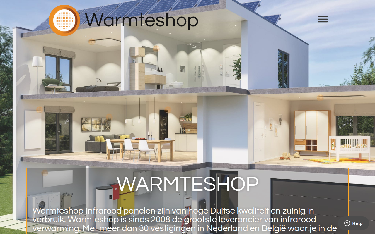Screenshot van warmteshop.nl