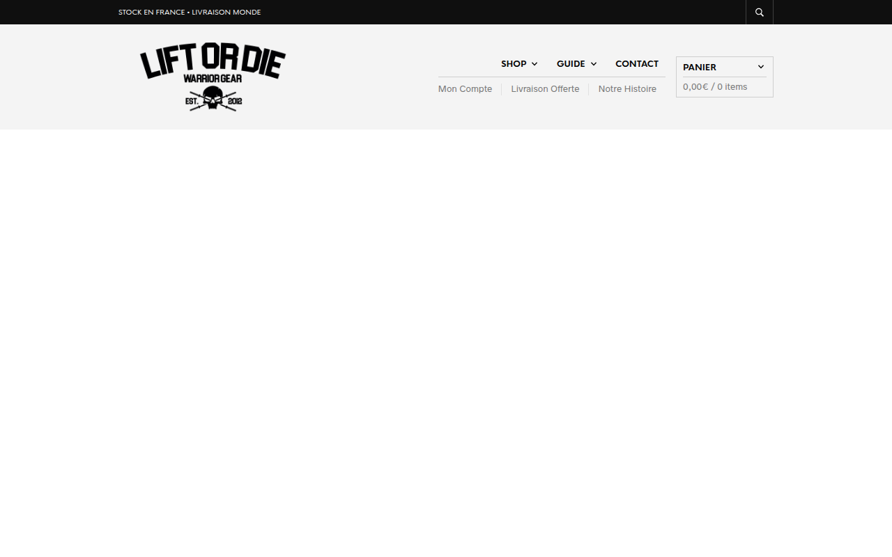 Screenshot van warrior-gear.eu