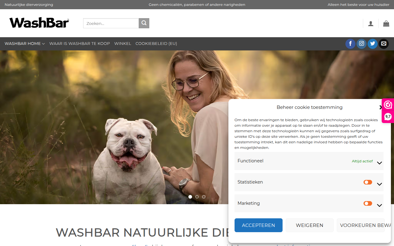 Screenshot van washbar-benelux.nl