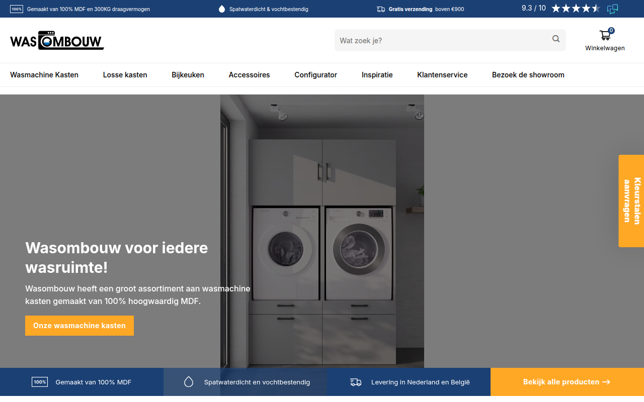 Screenshot van wasombouw.nl