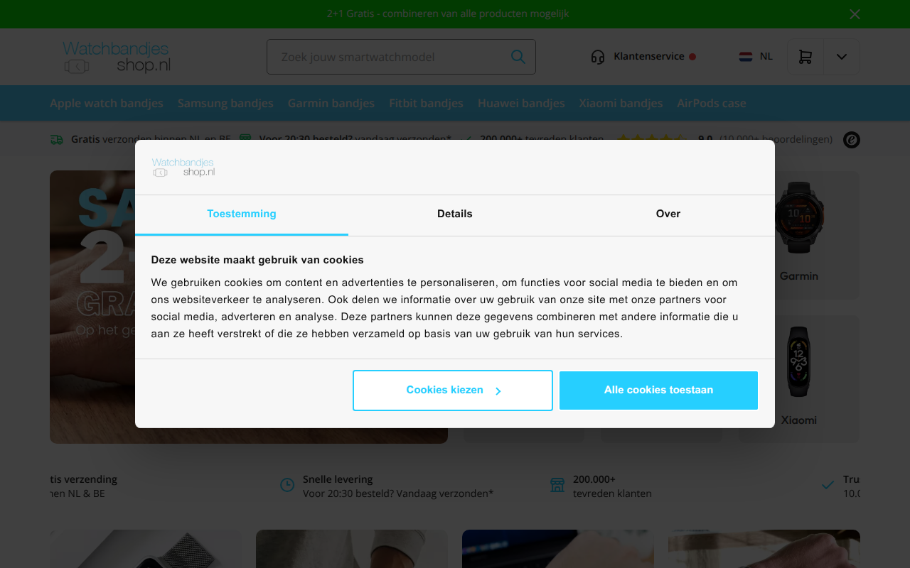 Screenshot van watchbandjes-shop.nl