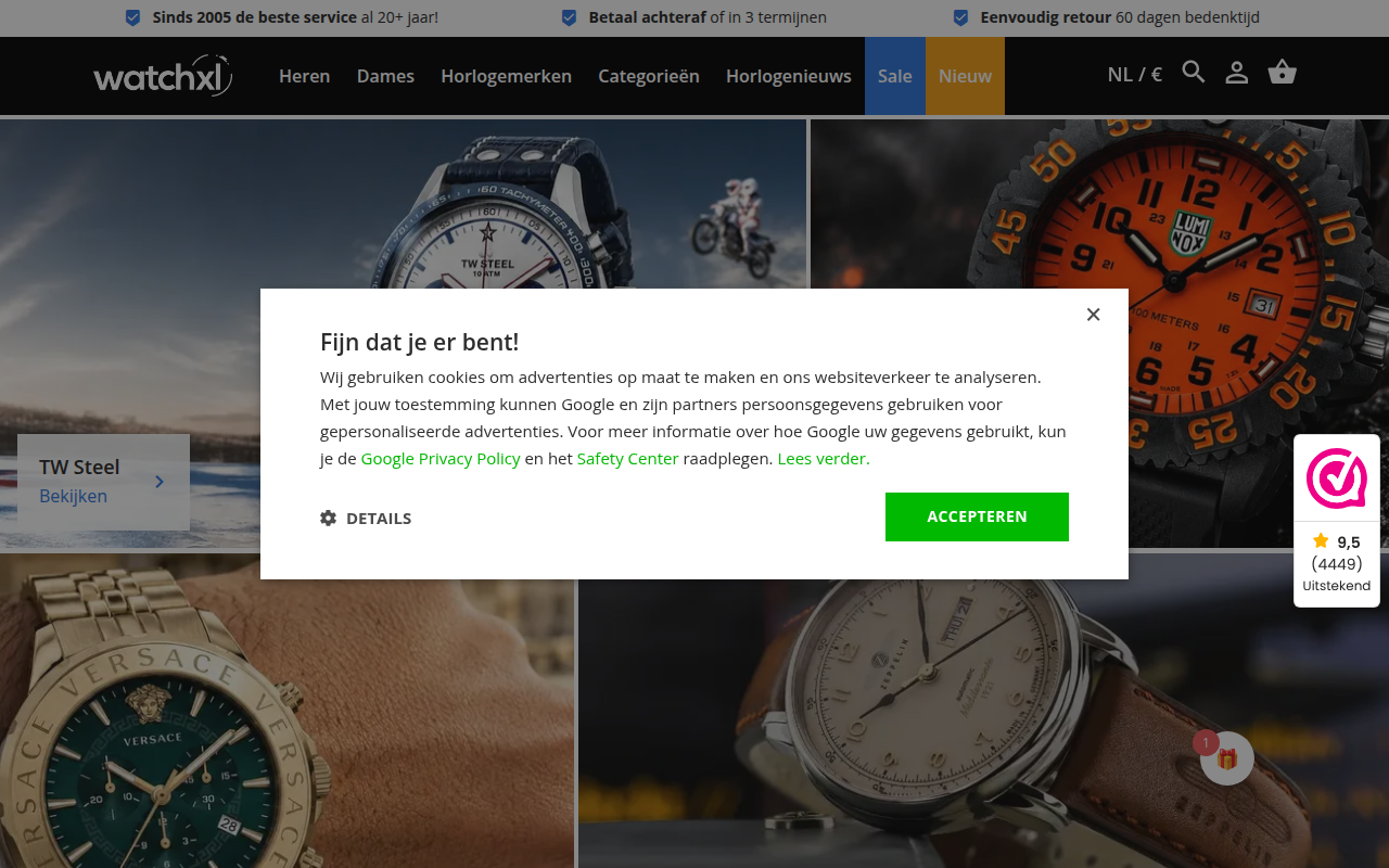 Screenshot van watchxl.nl