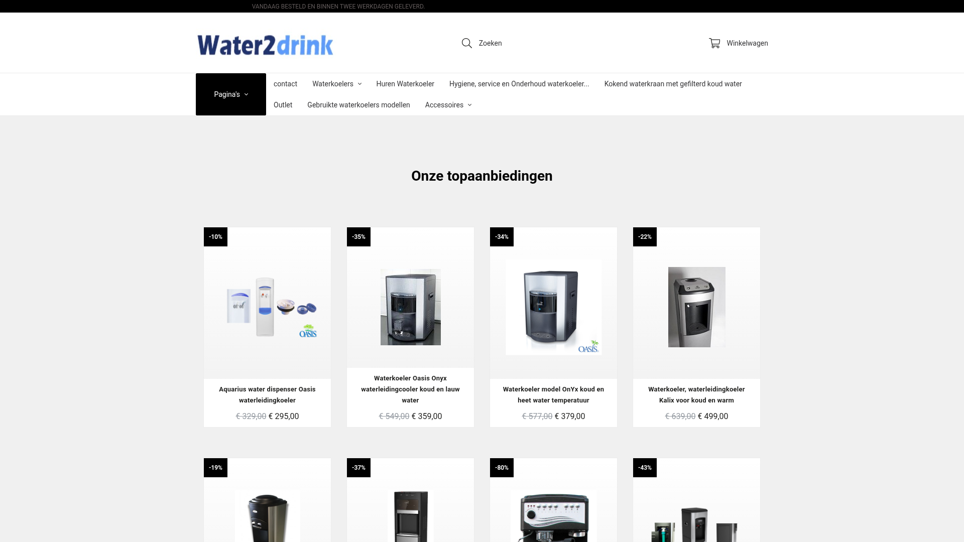 Screenshot van water2drink.nl