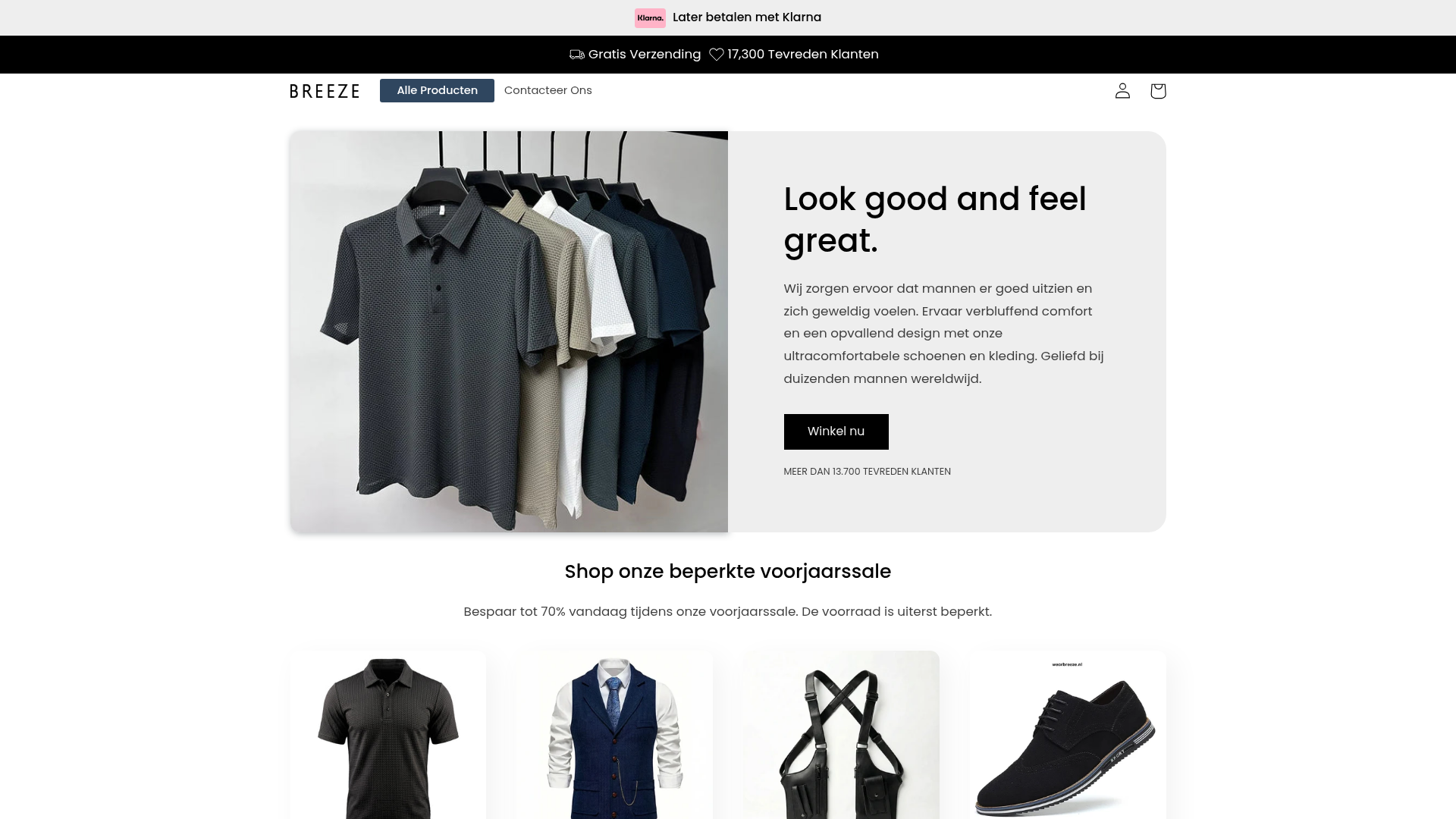 Screenshot van wearbreeze.nl