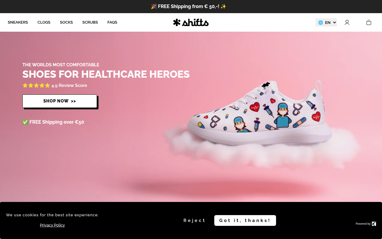 Screenshot van wearshifts.com