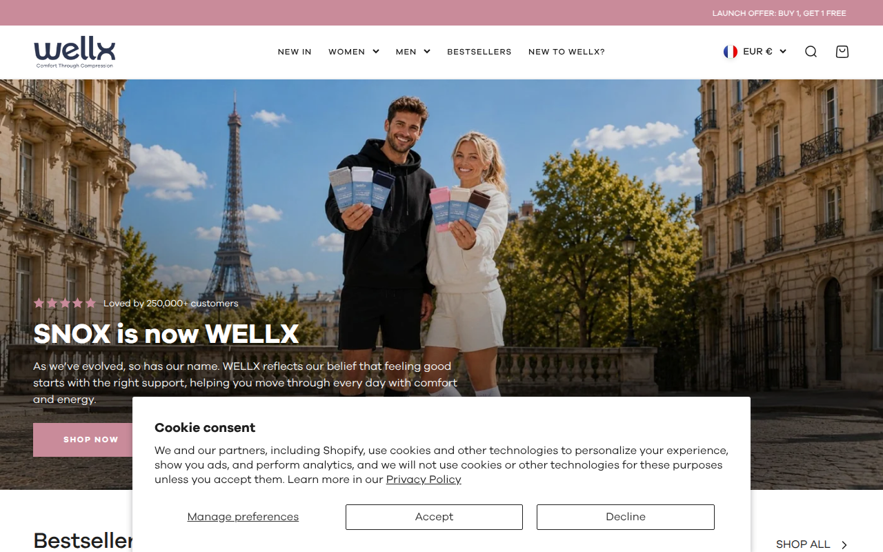 Screenshot van wearwellx.com