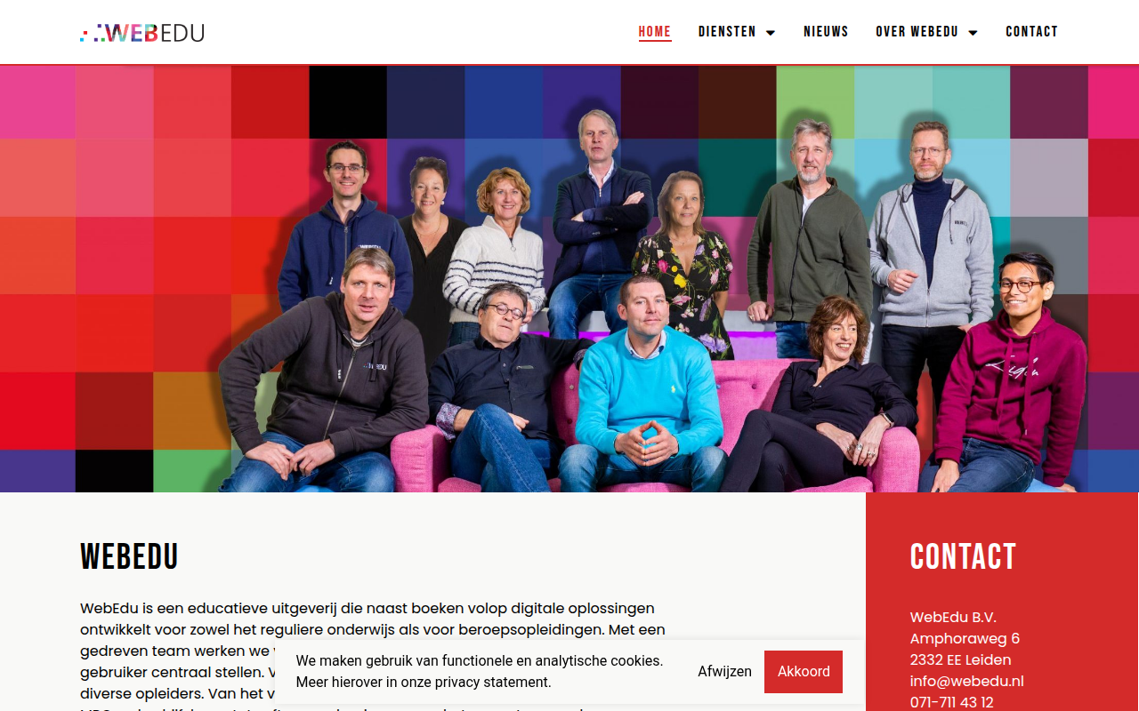 Screenshot van webedu.nl