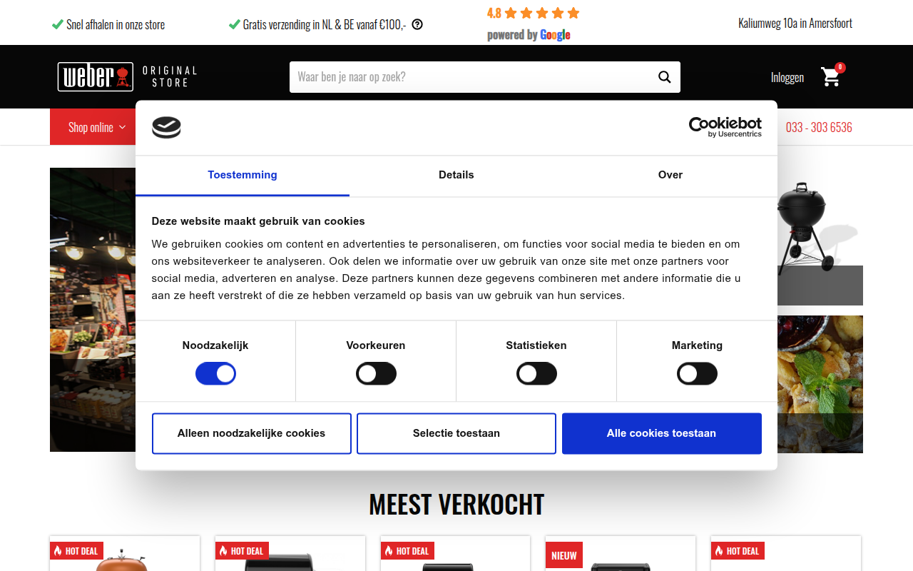 Screenshot van Weberstore