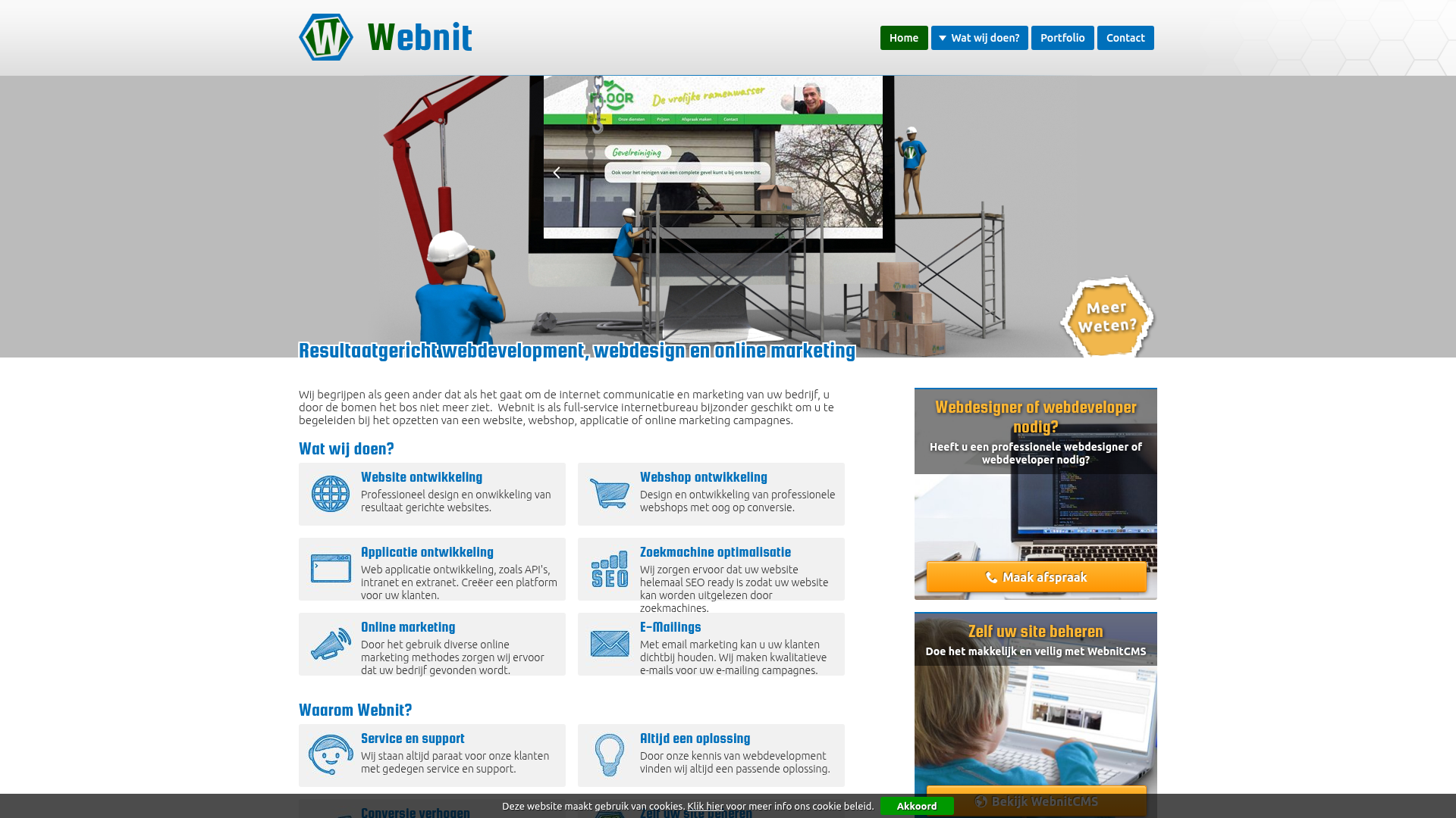 Screenshot van webnit.nl