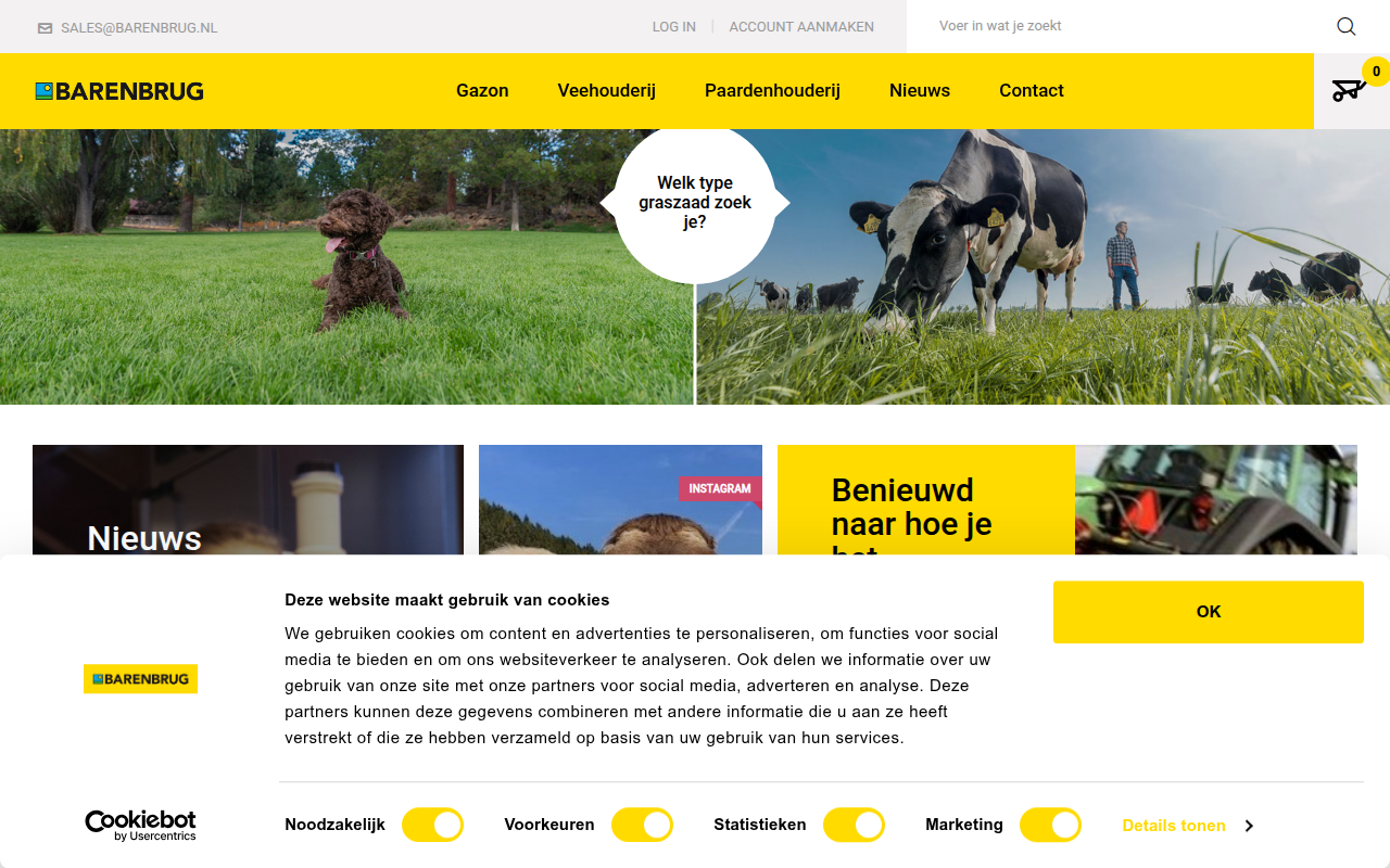Screenshot van webshop.barenbrug.nl