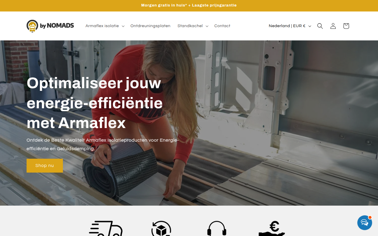 Screenshot van webshop.bynomads.nl
