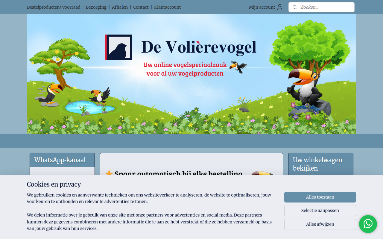 Screenshot van webshop-devolierevogel.nl