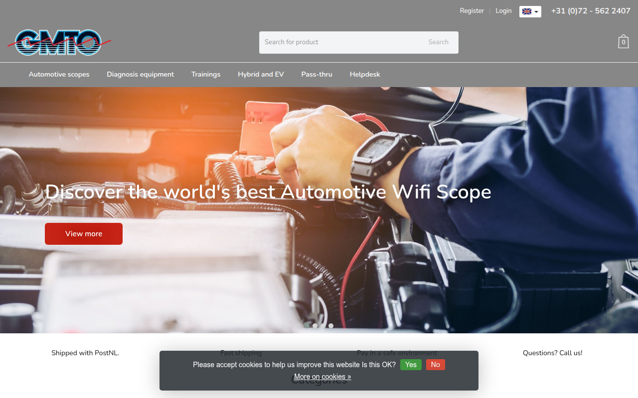 Screenshot van webshop.gmto.nl