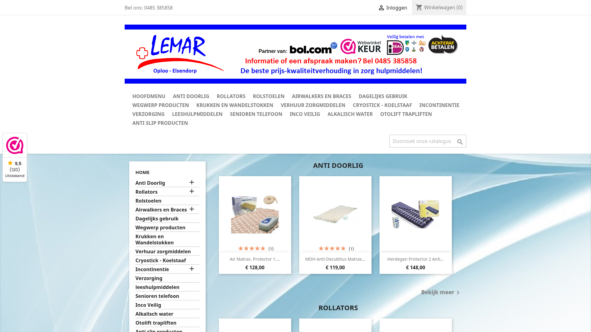 Screenshot van webshop.lemarhulpmiddelen.nl