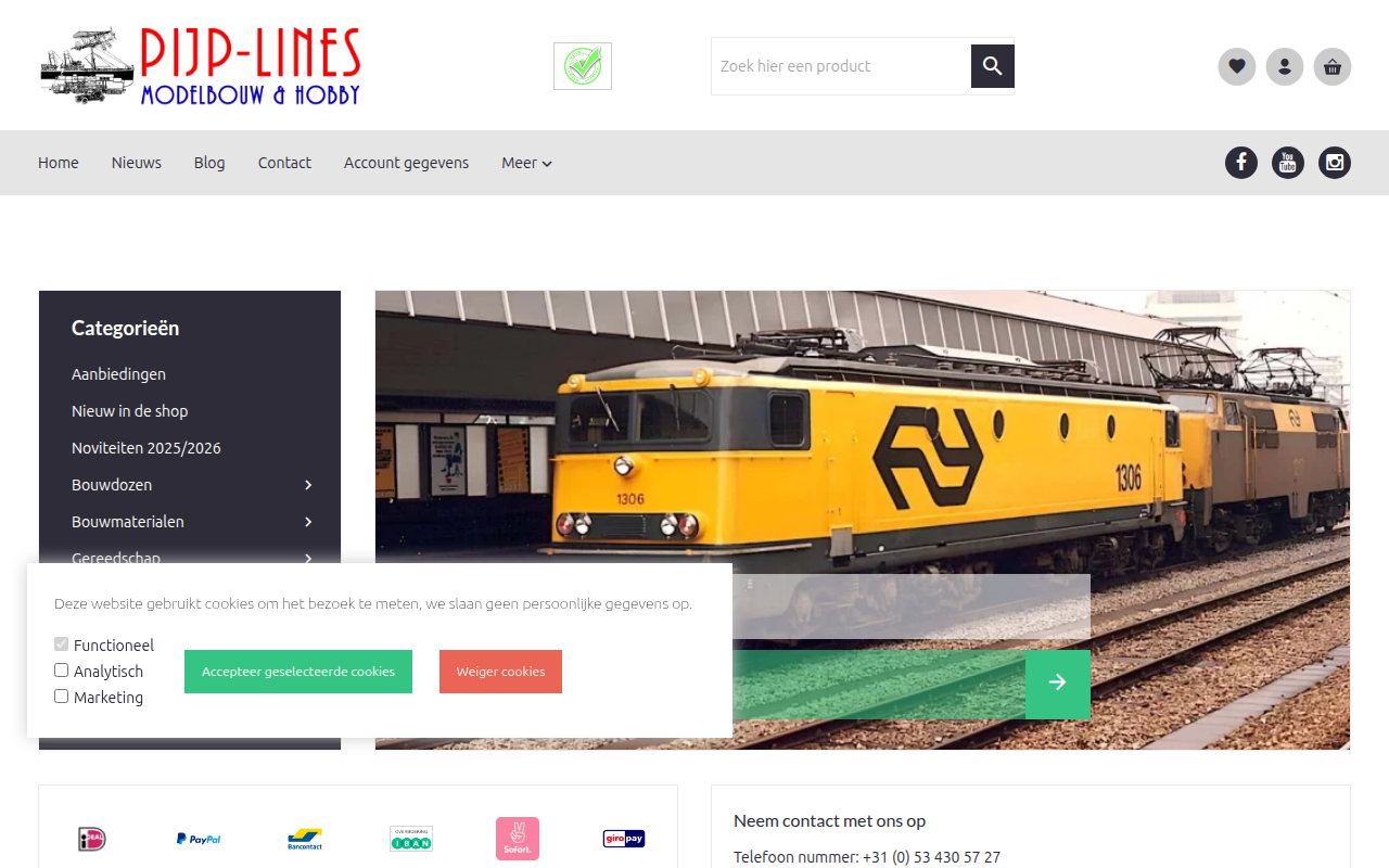 Screenshot van webshop.pijplines.nl
